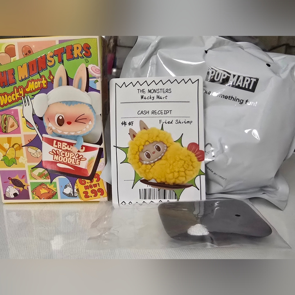 Pop Mart The Monsterd /Wacky Mart "Fried Shrimp- Box Open, Bag Sealed - Picture 3 of 16